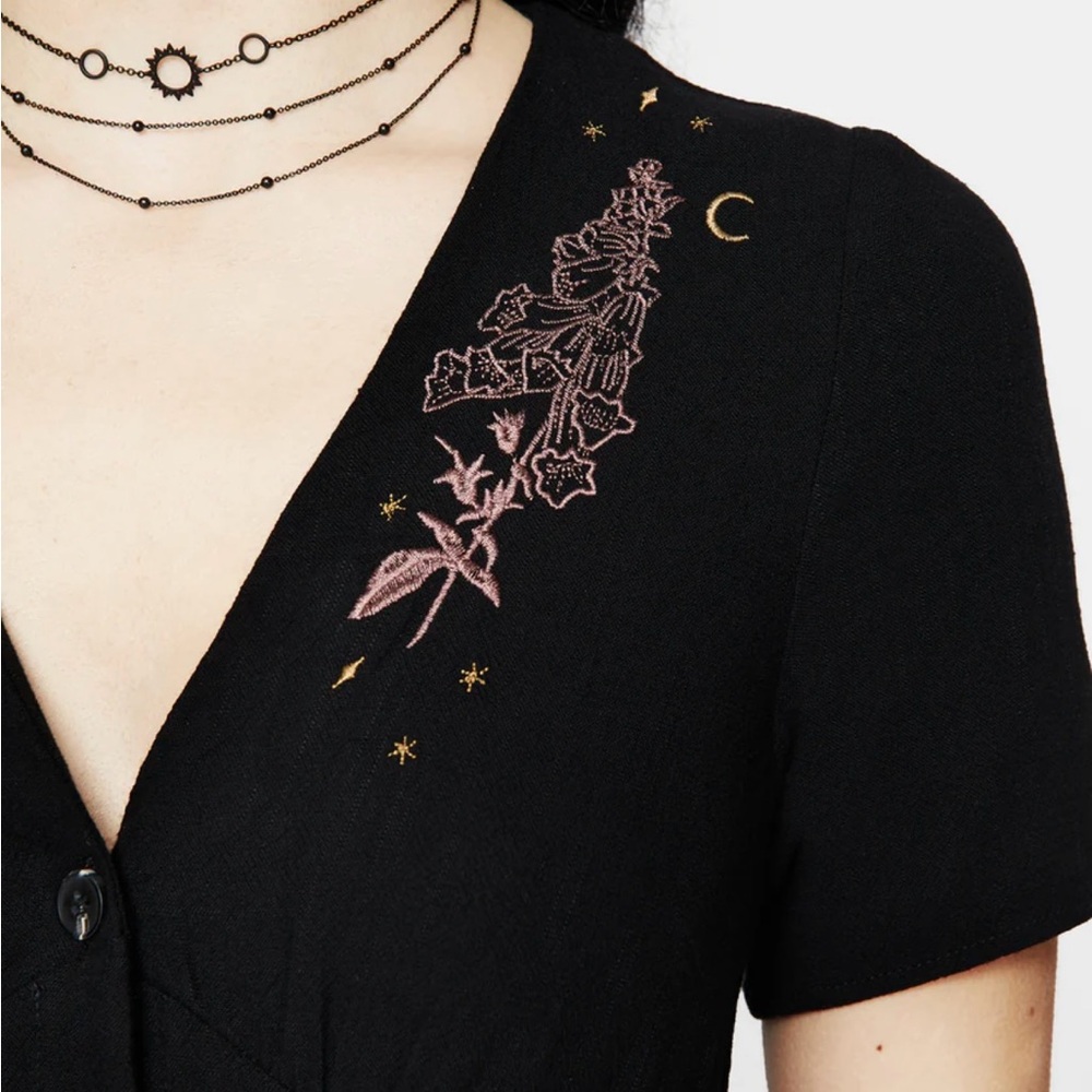 Disturbia Black Midi Dress with Embroidery - Picture 7 of 7